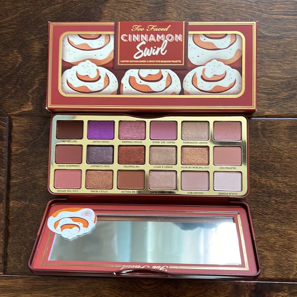 NIB LE Too Faced Cinnamon Swirl Eye Shadow Palette & Melted Matte Lipstick Set
